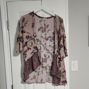 Love, Fire Pink Floral Kimono